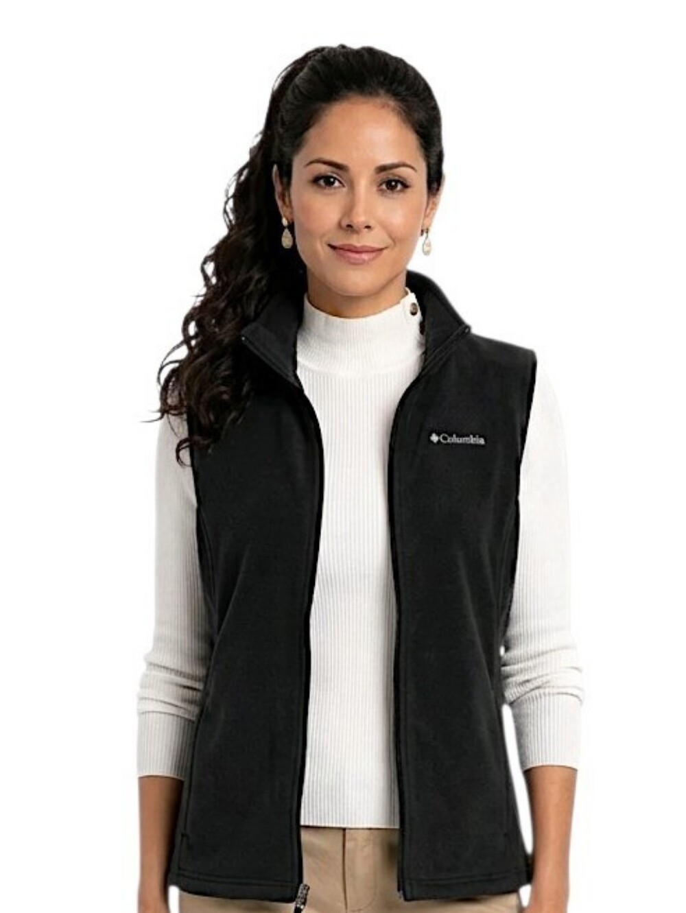Columbia Black Benton Spring Full-Zip Fleece Vest Size XL